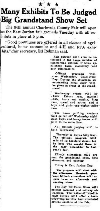 East Jordan Fair - Sept 1953 (newer photo)